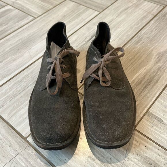 JOHN VARVATOS Gray Suede Chukka Boots Lace Up Low Top Mens Size 8.5 - Picture 2 of 8
